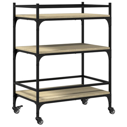 Carrello da Cucina Rovere Sonoma 65x40x86,5cm Legno Multistrato - homemem39