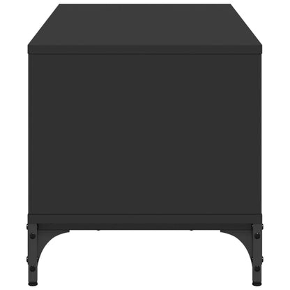 Mobile TV Nero 102x40x41cm Legno e Acciaio Verniciato a Polvere