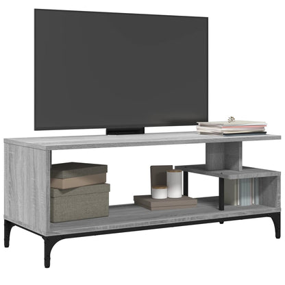 Mobile TV Grigio Sonoma 102x40x41cm Legno e Acciaio a Polvere