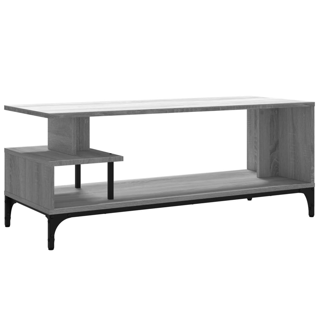 Mobile TV Grigio Sonoma 102x40x41cm Legno e Acciaio a Polvere