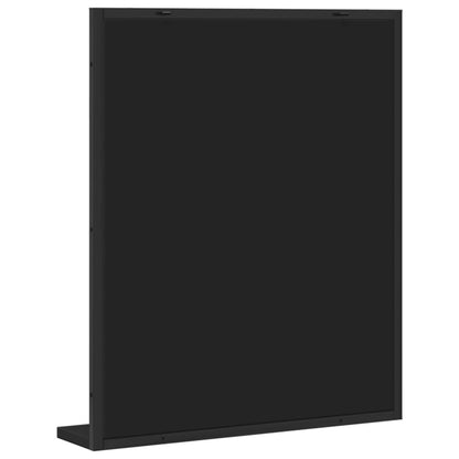 Specchio da Bagno con Ripiano Nero 50x12x60cm Legno Multistrato