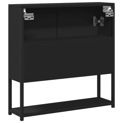 Mobile da Bagno con Specchio Nero 60x16x60 cm Legno Multistrato
