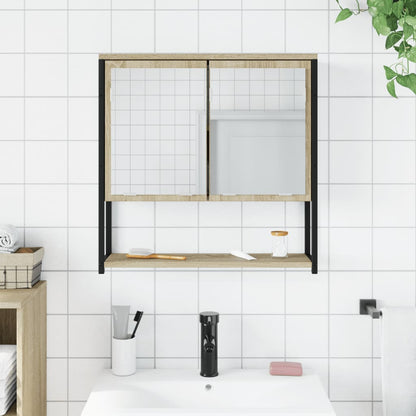 Mobile Bagno con Specchio Rovere Sonoma 60x16x60 cm Multistrato - homemem39