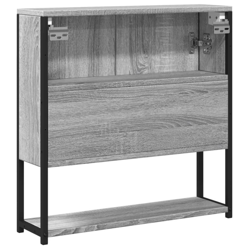 Mobile Specchio da Bagno Grigio Sonoma 60x16x60 cm Multistrato