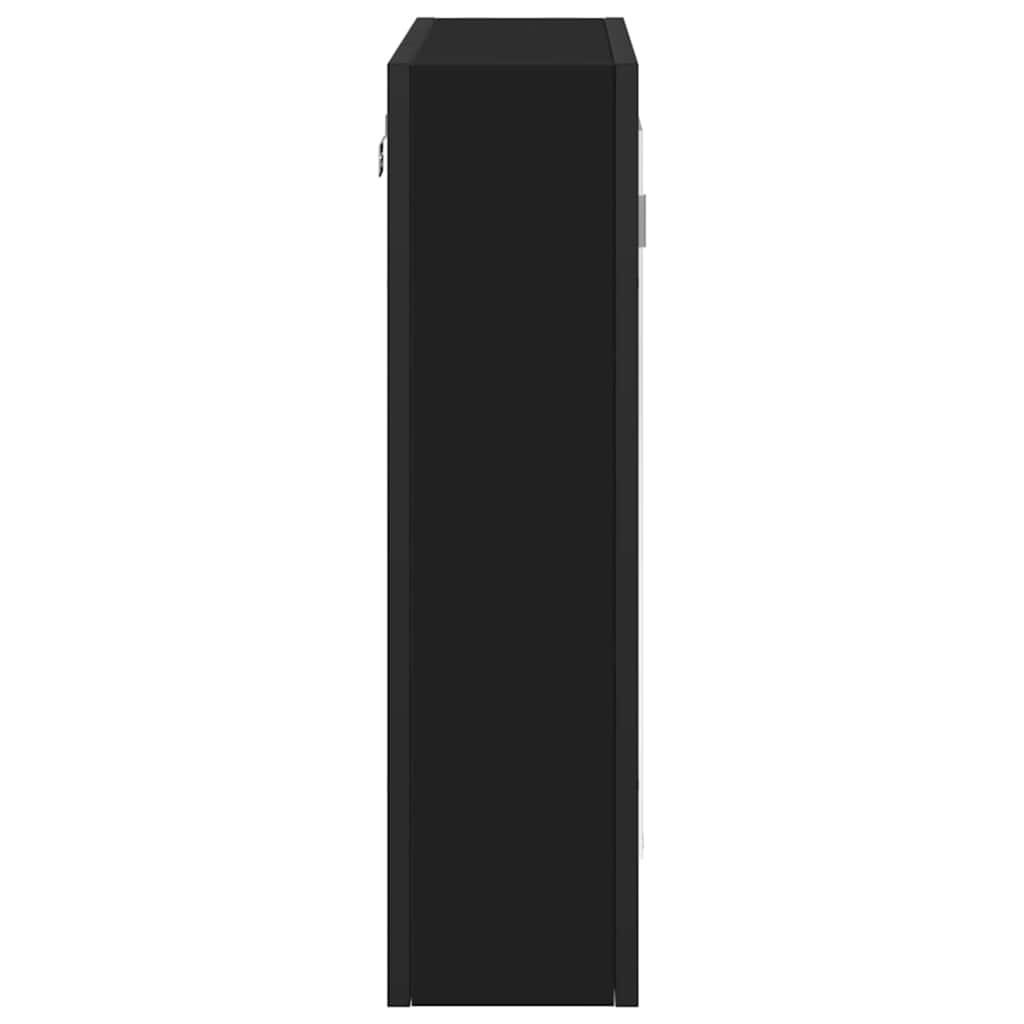 Mobile da Bagno con Specchio Nero 60x16x60 cm Legno Multistrato