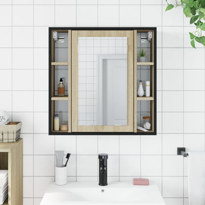 Mobile Bagno con Specchio Rovere Sonoma 60x16x60 cm Multistrato - homemem39