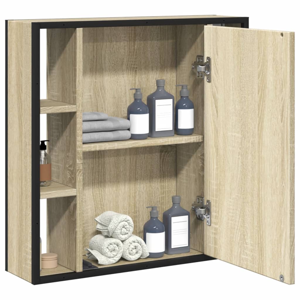 Mobile Bagno con Specchio Rovere Sonoma 60x16x60 cm Multistrato - homemem39