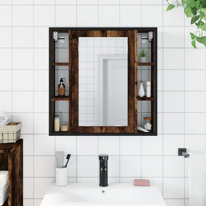 Mobile Bagno Specchio Rovere Fumo 60x16x60 cm Legno Multistrato | homemem39