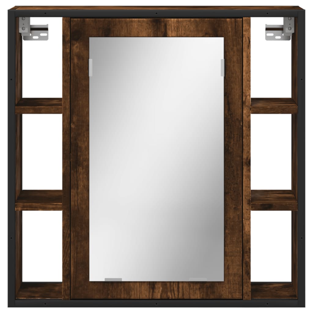 Mobile Bagno Specchio Rovere Fumo 60x16x60 cm Legno Multistrato | homemem39