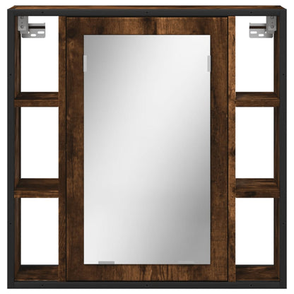 Mobile Bagno Specchio Rovere Fumo 60x16x60 cm Legno Multistrato | homemem39
