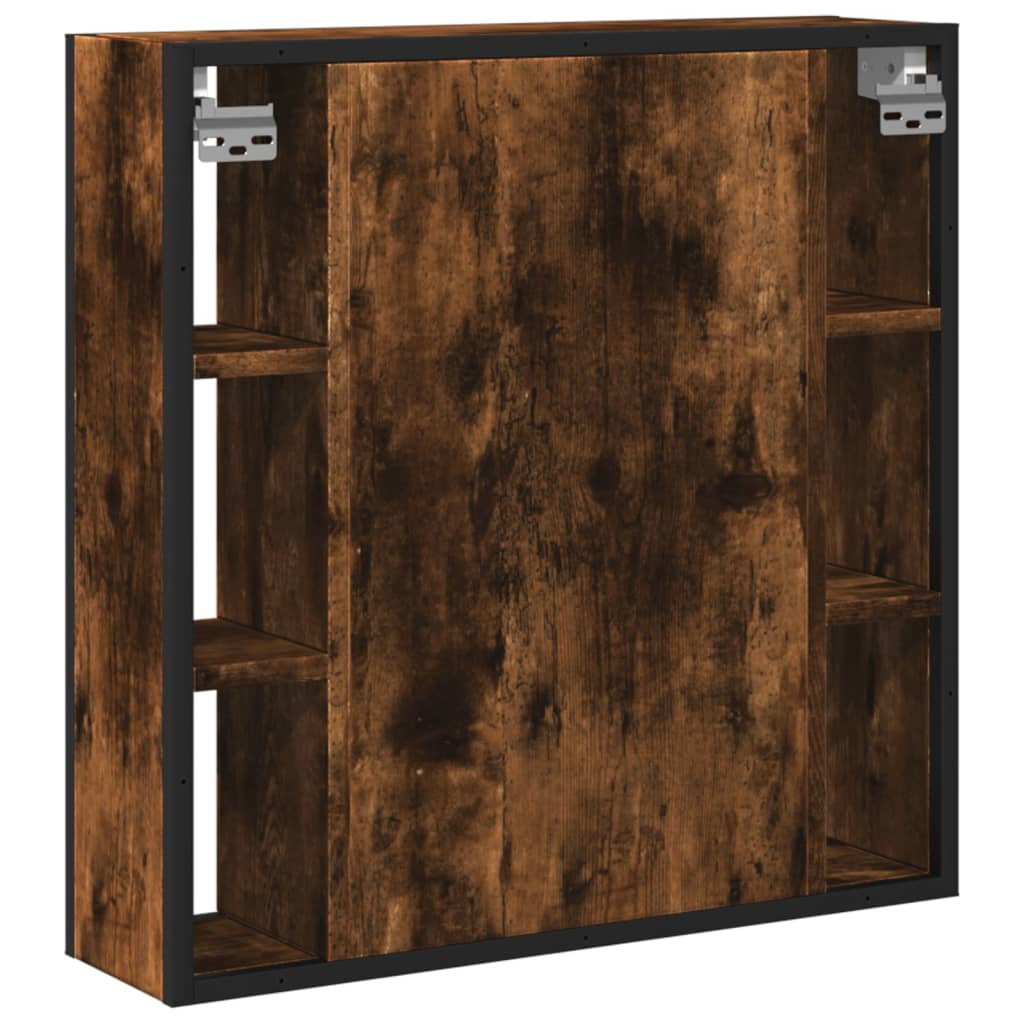 Mobile Bagno Specchio Rovere Fumo 60x16x60 cm Legno Multistrato | homemem39
