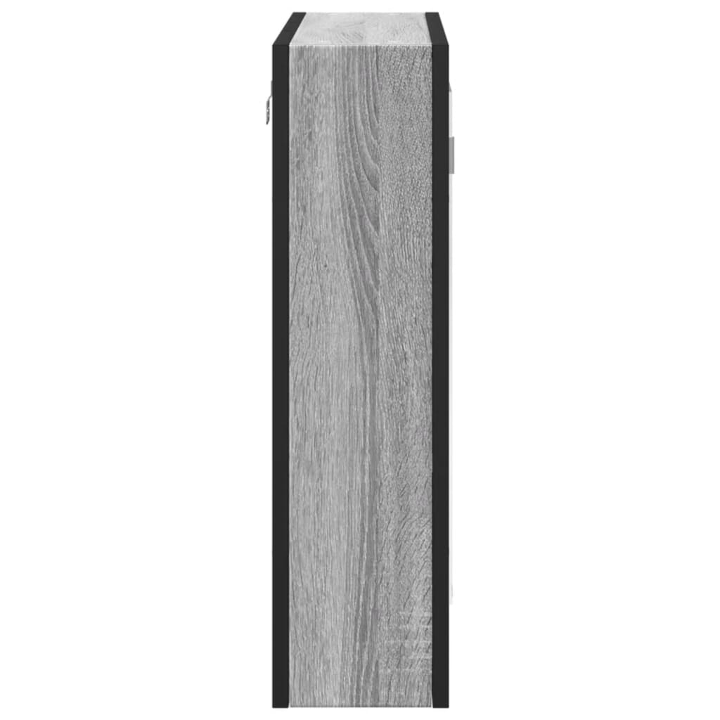 Mobile Specchio da Bagno Grigio Sonoma 60x16x60 cm Multistrato