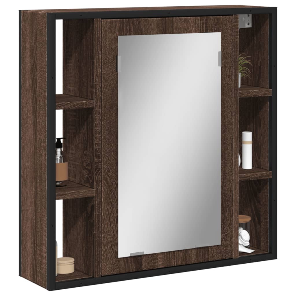 Mobile Bagno Specchio Rovere Marrone 60x16x60 Legno Multistrato - homemem39