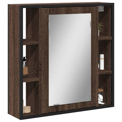 Mobile Bagno Specchio Rovere Marrone 60x16x60 Legno Multistrato