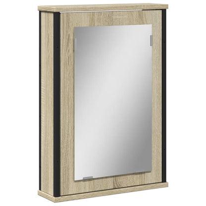 Mobile Bagno con Specchio Rovere Sonoma 42x12x60 cm Multistrato - homemem39