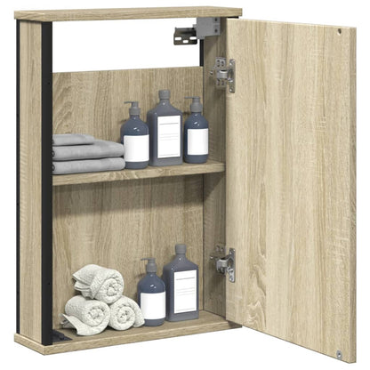 Mobile Bagno con Specchio Rovere Sonoma 42x12x60 cm Multistrato - homemem39