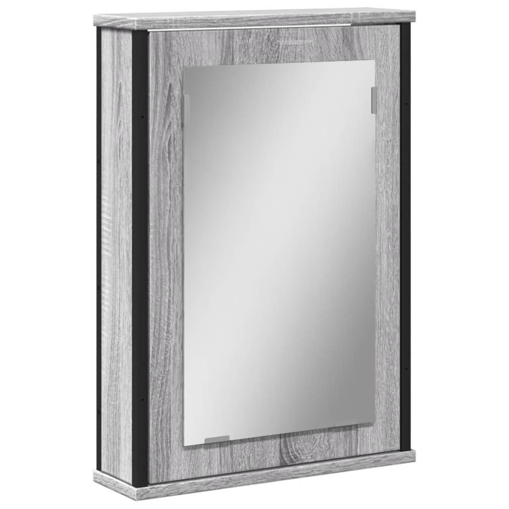 Mobile Specchio da Bagno Grigio Sonoma 42x12x60 cm Multistrato