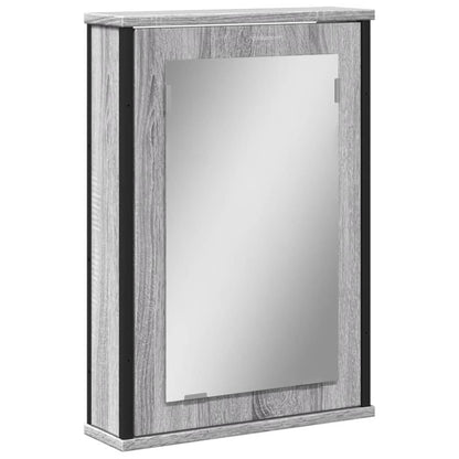Mobile Specchio da Bagno Grigio Sonoma 42x12x60 cm Multistrato