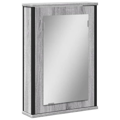 Mobile Specchio da Bagno Grigio Sonoma 42x12x60 cm Multistrato - homemem39