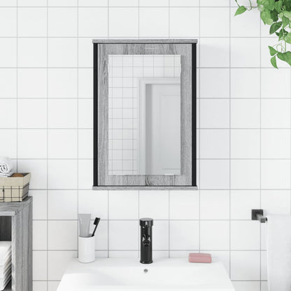 Mobile Specchio da Bagno Grigio Sonoma 42x12x60 cm Multistrato - homemem39