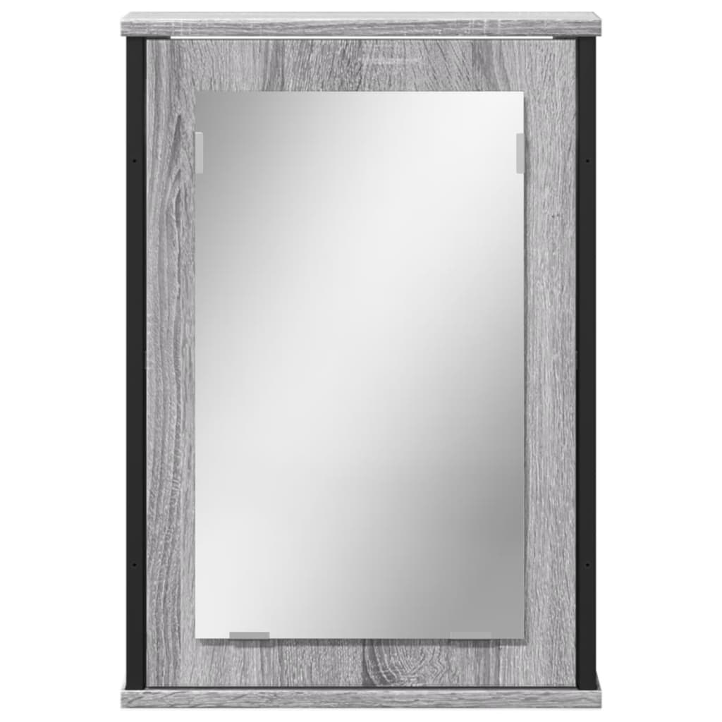 Mobile Specchio da Bagno Grigio Sonoma 42x12x60 cm Multistrato - homemem39