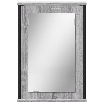 Mobile Specchio da Bagno Grigio Sonoma 42x12x60 cm Multistrato