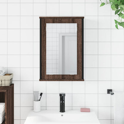 Mobile Bagno Specchio Rovere Marrone 42x12x60 Legno Multistrato