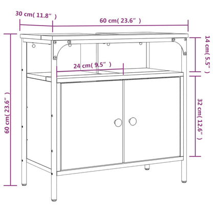 Mobile Lavabo Bagno Rovere Sonoma 60x30x60 cm Legno Multistrato - homemem39