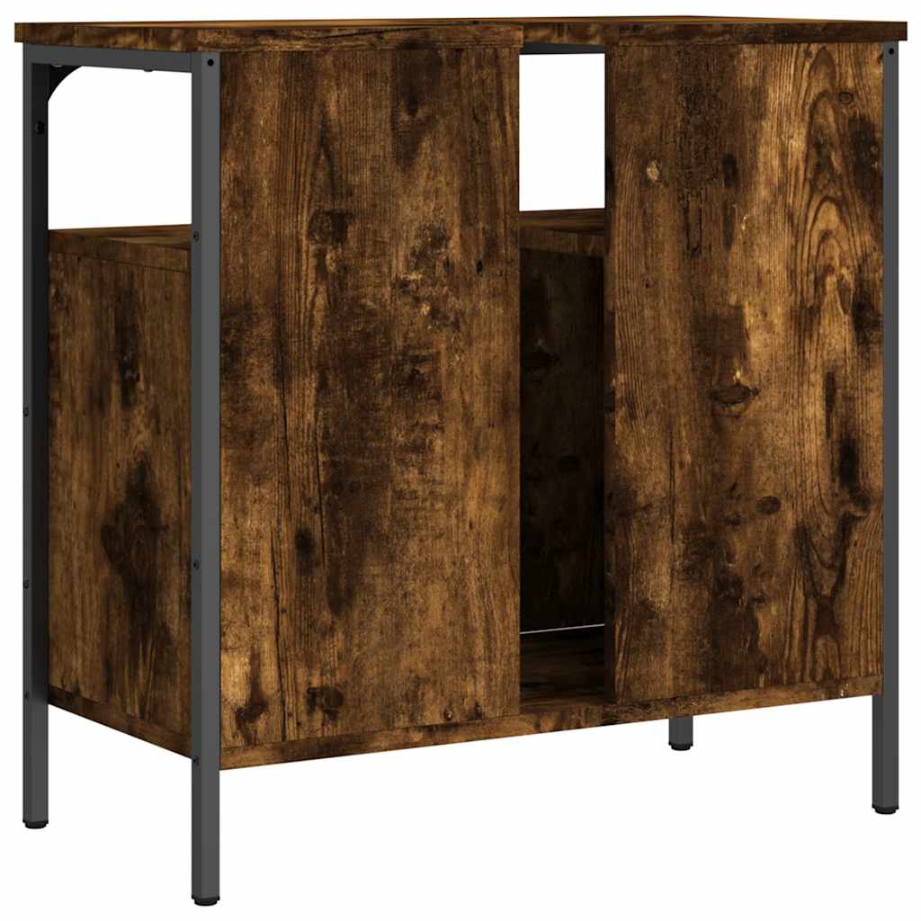 Mobile Lavabo Bagno Rovere Fumo 60x30x60 cm Legno Multistrato - homemem39