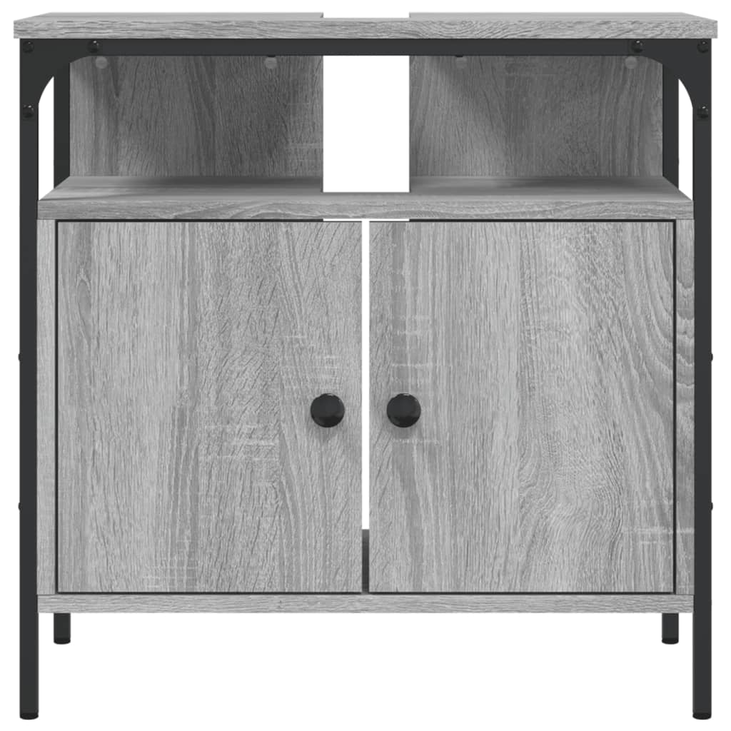 Mobile Lavabo Bagno Grigio Sonoma 60x30x60 cm Legno Multistrato - homemem39