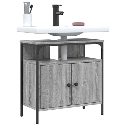 Mobile Lavabo Bagno Grigio Sonoma 60x30x60 cm Legno Multistrato - homemem39