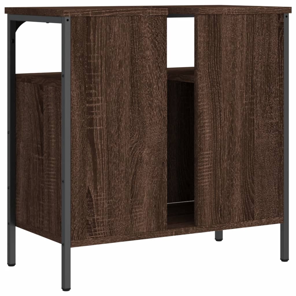 Mobile Lavabo Bagno Rovere Marrone 60x30x60cm Legno Multistrato