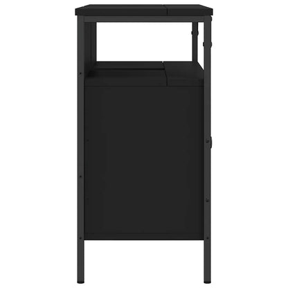Mobile Lavabo Bagno Nero 80x30x60 cm in Legno Multistrato
