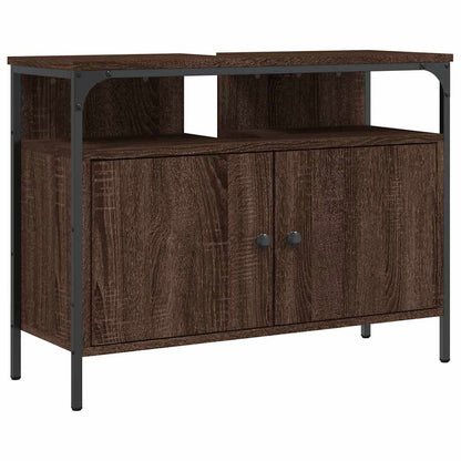 Mobile Lavabo Bagno Rovere Marrone 80x30x60cm Legno Multistrato