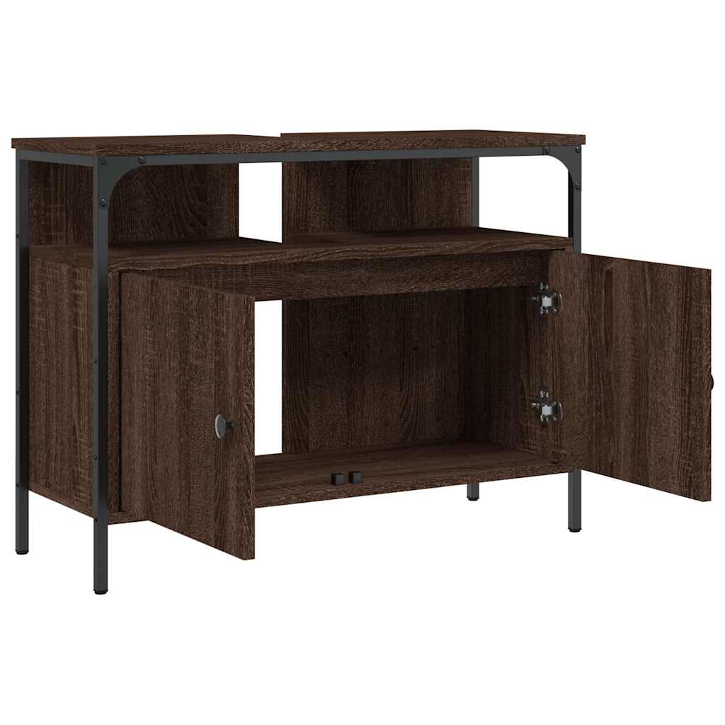 Mobile Lavabo Bagno Rovere Marrone 80x30x60cm Legno Multistrato - homemem39