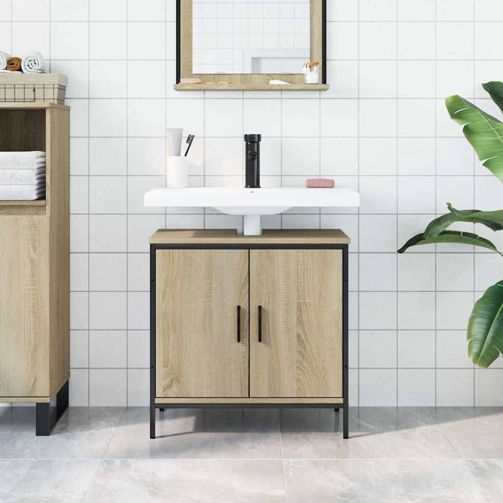 Mobile Lavabo Bagno Rovere Sonoma 60x30x60 cm Legno Multistrato