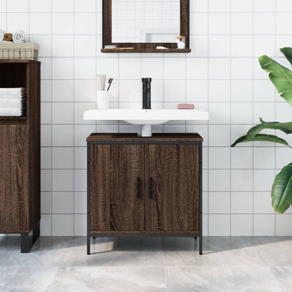 Mobile Lavabo Bagno Rovere Marrone 60x30x60cm Legno Multistrato - homemem39