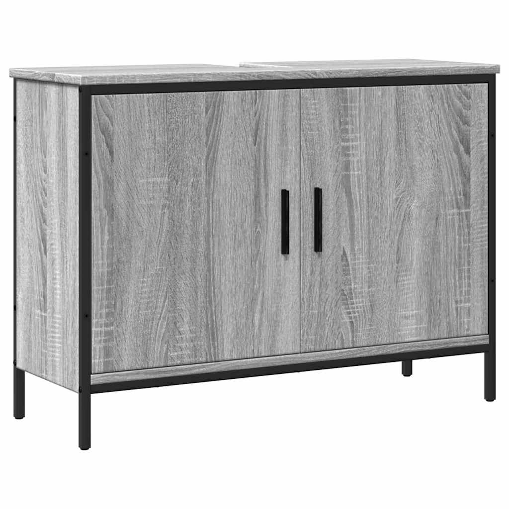 Mobile Lavabo Bagno Grigio Sonoma 80x30x60 cm Legno Multistrato