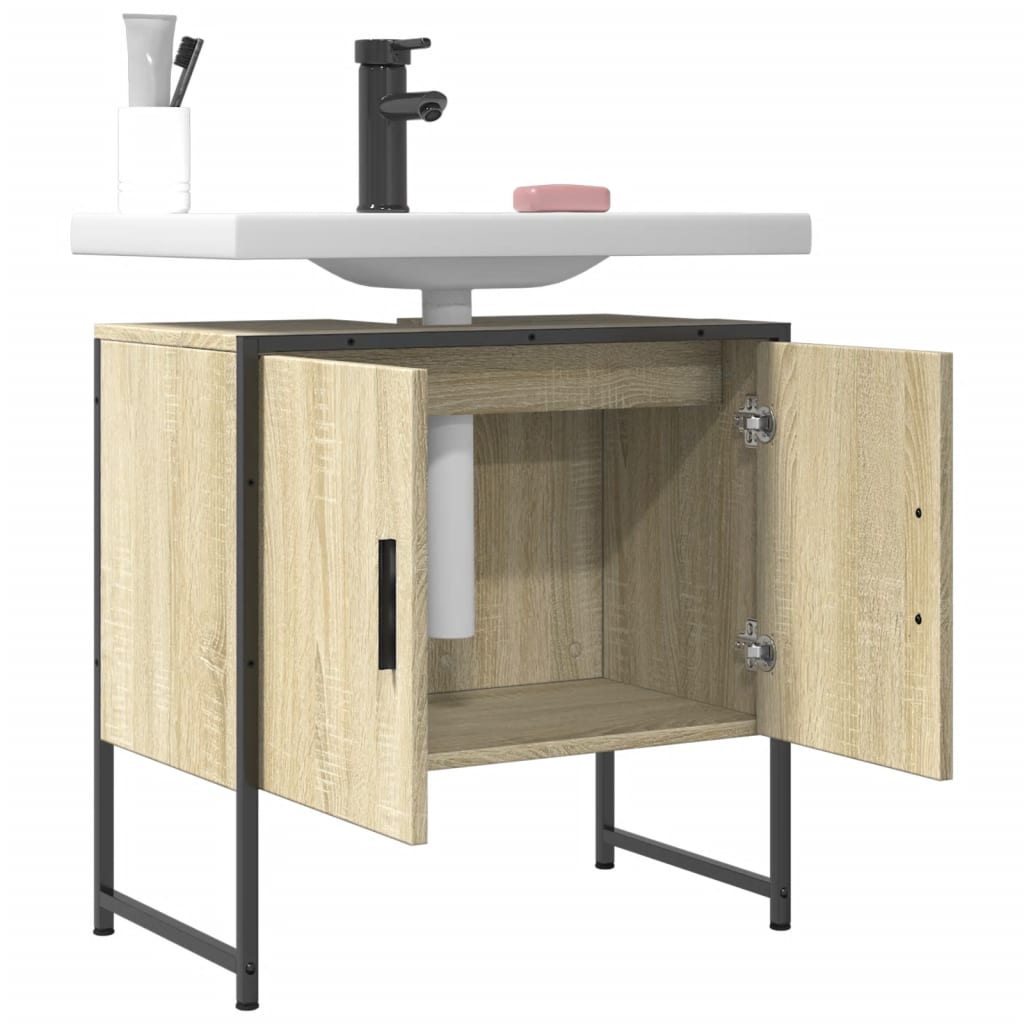 Mobile Lavabo Bagno Rovere Sonoma 60x33x60 cm Legno Multistrato