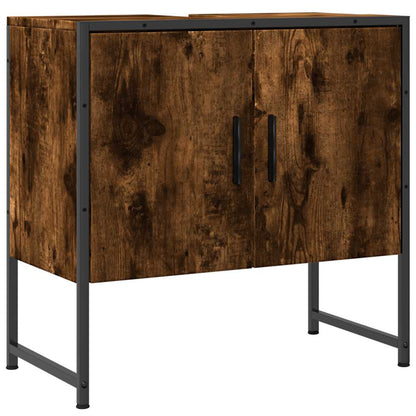 Mobile Lavabo Bagno Rovere Fumo 60x33x60 cm Legno Multistrato