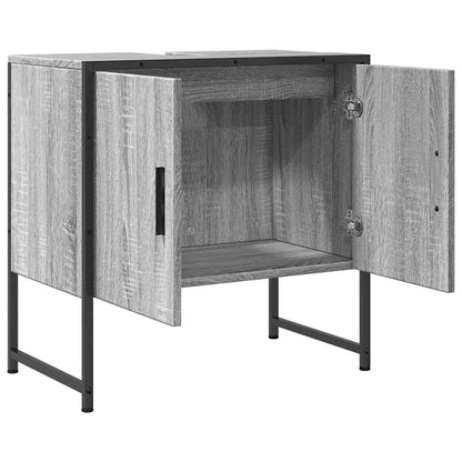 Mobile Lavabo Bagno Grigio Sonoma 60x33x60 cm Legno Multistrato