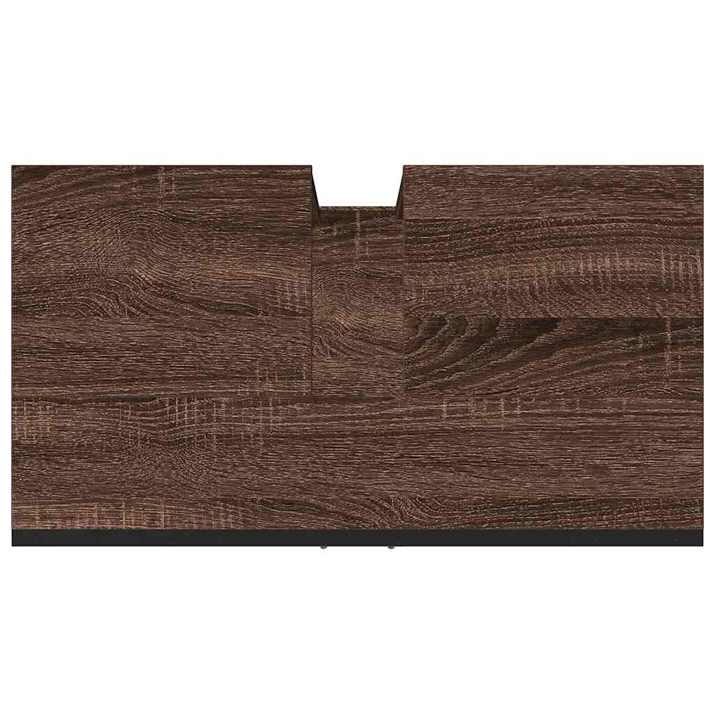 Mobile Lavabo Bagno Rovere Marrone 60x33x60cm Legno Multistrato