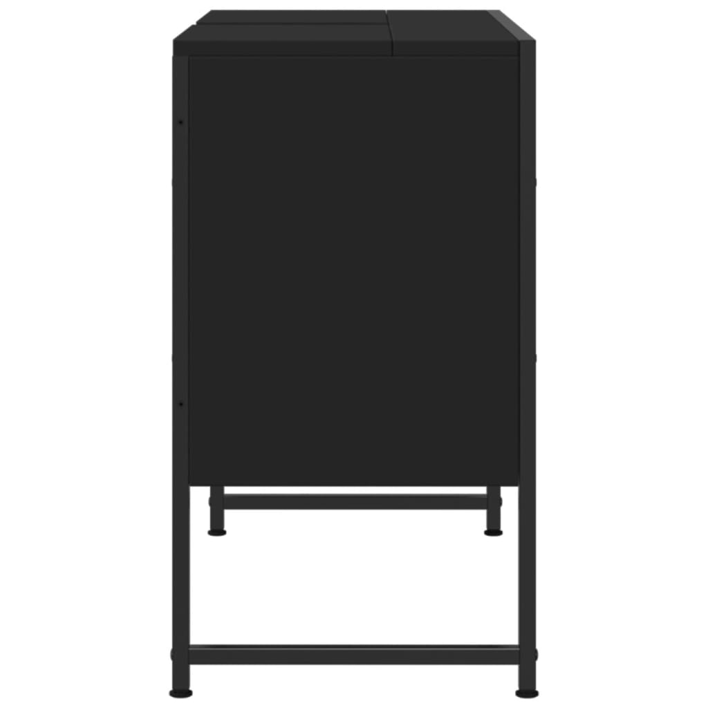 Mobile Lavabo Bagno Nero 60x30x60 cm Legno Multistrato