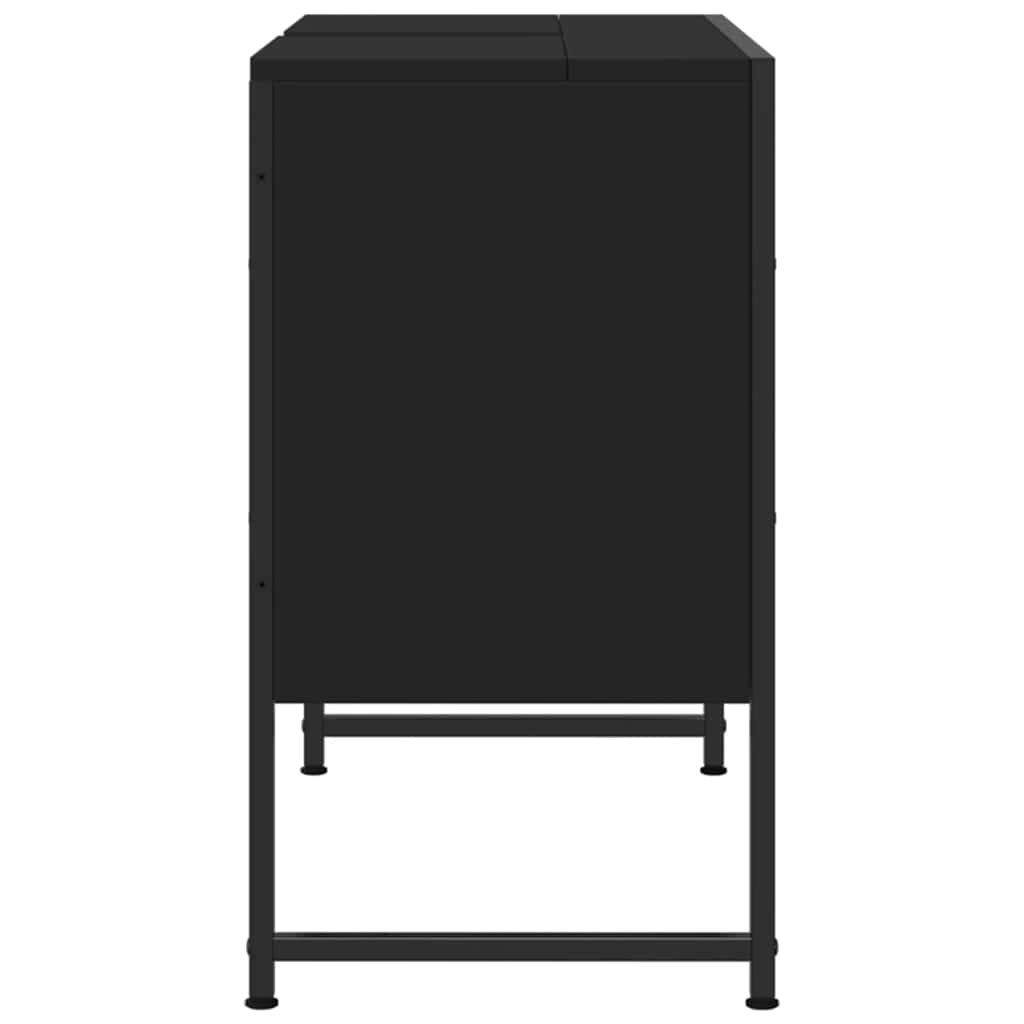 Mobile Lavabo Bagno Nero 60x30x60 cm Legno Multistrato
