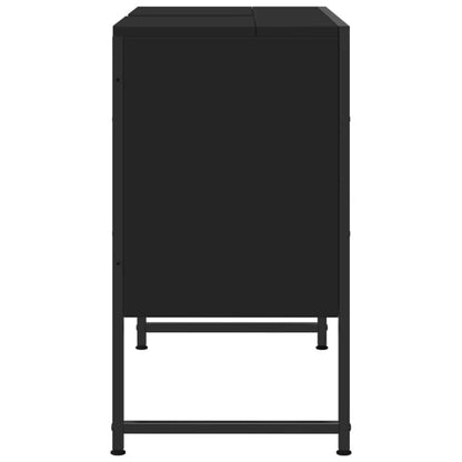 Mobile Lavabo Bagno Nero 60x30x60 cm Legno Multistrato