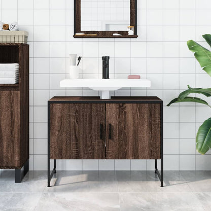 Mobile Lavabo Bagno Rovere Marrone 60x30x60cm Legno Multistrato - homemem39