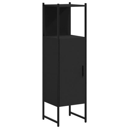 Mobile da Bagno Nero 33x33x120,5 cm in Legno Multistrato