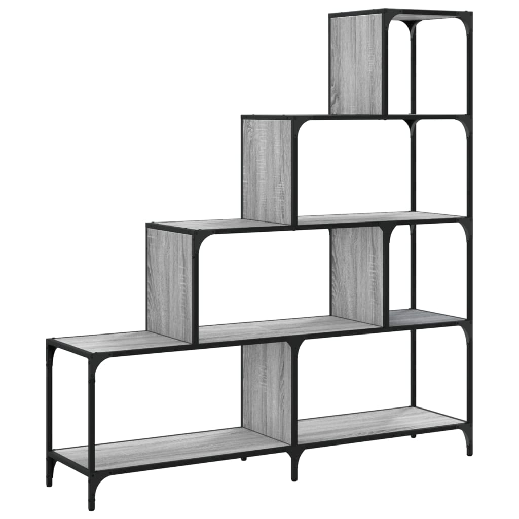 Libreria 4 Ripiani Grigio Sonoma 139x33,5x149 Legno Multistrato