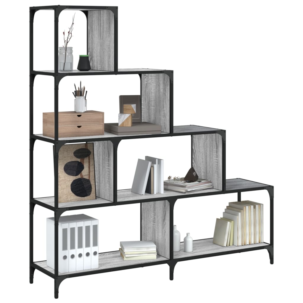 Libreria 4 Ripiani Grigio Sonoma 139x33,5x149 Legno Multistrato