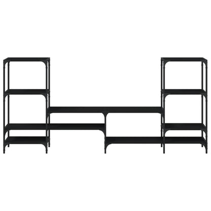 Mobile Porta TV Nero 206,5x28,5x95 cm in Legno Multistrato - homemem39